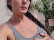 Milf amateur pays gardener with blowjob and cum on face