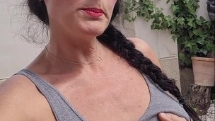 Milf amateur pays gardener with blowjob and cum on face