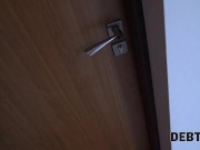 DEBT4k. Jennifer Mendez pays the rent using juicy tits and tight pussy 3/16