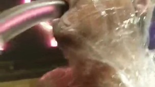Fel takes deep throat toyed while wrapped up