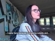 PublicAgent very sexy slim Teen going through a breakup meets thick cock outdoors under a bridge 1/16