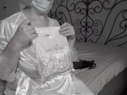 A mature BBW milf tries on bras with big natural saggy tits. 1/16