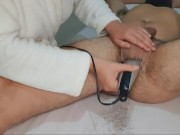 A waxing of dick, balls and ass. 6/16