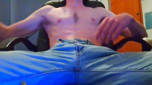 Stay under my desk while I jerk off and cum