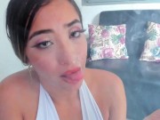 stepbrother masturbates and cum in smoking girl's face to give her a facial 16/16