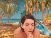 Nude beach role play sex. POV BJ and cowgirl ride 6/16