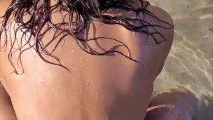 Sheila Ortega Sucks my Cock in a lost beach and I cum in her mouth