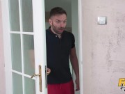 FakeHostel - Ignore your horny girlfriend and a chubby busty babe is going to eat her pussy! 8/16