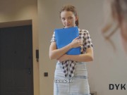 DYKE4K. Strict lady boss can't resist spectacular lesbian threesome in the office 3/16