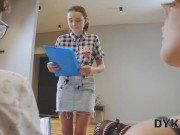 DYKE4K. Strict lady boss can't resist spectacular lesbian threesome in the office 5/16