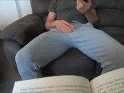 shameless stepson! While stepmom reads he watches porn, has an erection pulls out his cock and jerks 2/16