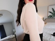 Office Secretary Nude Try On Haul with Lingerie 16/16