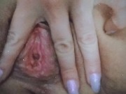 Rubbing cream pie from stranger all over my fucked milf pussy 3/16