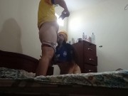 Colombia vs United States - Colombian stepson fucks his gringa stepmother, real homemade. 4/16