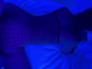 ブラックプレイ♡貧乳だが良い尻した人妻と網コスプレファック♡ピストン後に溢れ出す白濁汁＆潮吹き♡全て舐めとりながらの変態プレイ♡妖艶な表情へ顔射♡ 11/16