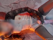 Cum covered girl moans and cums from huge loads of cum 10/16