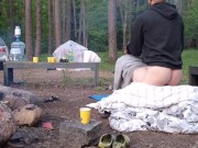 Sneaky push inside while her husband still in tent 2/16