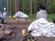 Sneaky push inside while her husband still in tent 6/16