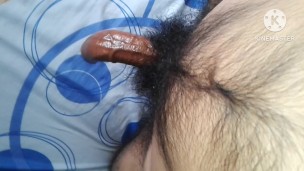 POV, My view jerking off my hairy, veiny full of oil dick wearing nothing but socks (Huge cumshot)