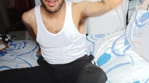 After running, I take my sweaty Sportswear off, sniff my smelly sneakers and behold my hairy dick