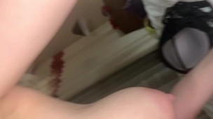 White girl crazy doggy style in Hotel room neighbors knocking on wall