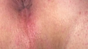 Playing with my pretty asshole up close while I lay under the stars
