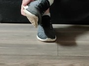 Dirty white ankle socks removed and showing off my long soles 3/16