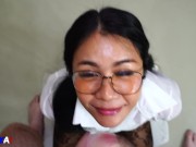 Hot Asian in Glasses Takes Big Facial 15/16