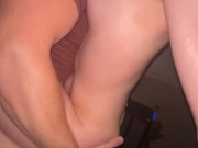 Stupid fuck doll gets humiliated while gagging on daddy’s cock and roughly fucked POV missionary 12/16