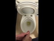 Pissing after sweaty gym wank