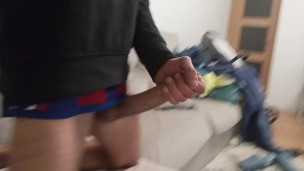 The Horny Dude With the Giant Cock Came Back from Training and Emptyed His Balls