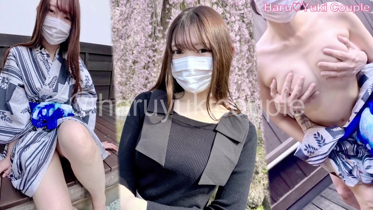 【素人】桜お花見デートと露天温泉で騎乗位中出し 素人カップル/美少女/色白美乳/中出し/フル動画(36分)/일본여대생과질내사정섹스 - Big Tits