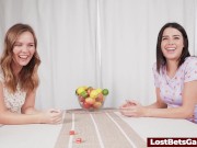 Sexy couple playing a strip dice game followed by lesbian sex 3/16