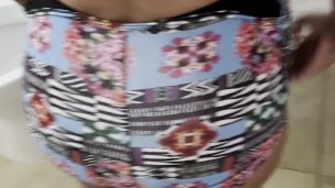 Putting on swim suit on that big booty coworker