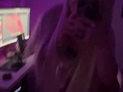 student wiggles in white stockings 11/16