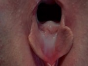 Sexy teen close up spreading pussy open and farting out cum after multiple loads 4/16