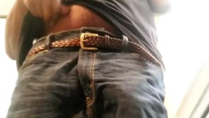 Mr Showtime69 flashes his Big Black Dick in the Employee Bathroom