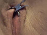 Clamped Pulled Pussy Lips 4/16