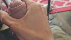 I spurt cum at my desk onto a filthy cum rag