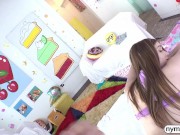 NYMPHO Tiny blonde Myra Moans has her tight fuck hole filled up with cum 14/16