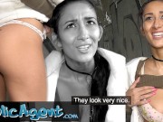 PublicAgent 18yrs European teen has fun outside with big cock flashing her big natural boobs and petite ass in public