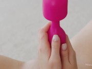 WOWGIRLS Beautiful model Bella Spark using a pink toys to satisfy her needs 7/16