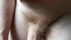 Big hairy uncut cock pee