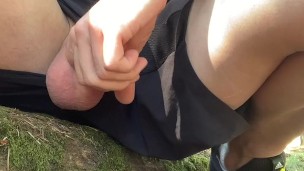Guy Cums In The Park