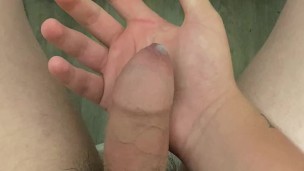 Young cock cums from masturbation
