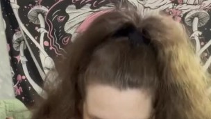 BBW WIFE IN LINGERIE GIVES FOOTJOB, TITTYFUCK AND BLOWJOB RECEIVES A THROATPIE SWALLOWING CUM