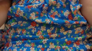 Sex with Big Boobs Babe in Cute Sundress for Very Lucky Guy