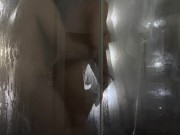 Dick slipped into soapy vagina of petite brunette 11/16