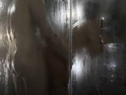 Dick slipped into soapy vagina of petite brunette 6/16
