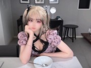 粉色lo裙+黑蕾丝袜 金发辣妹计中计 来自邻家妹妹的肉体勾引 被魅惑榨干肉体 8/16